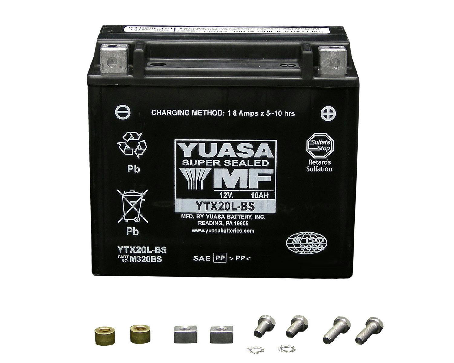ハーレー　バッテリー　YUASA（ユアサ）　YTX20LーBS