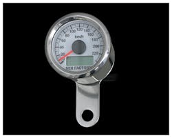 48mm ケーブルアジャスタブルスピードメーター 白盤 ステンレス