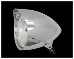 7in バイザー付きバレットヘッドライト クローム