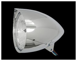 7in シャープバイザー付きバレットヘッドライト クローム