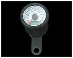 48mm アジャスタブルスピードメーター ブラック 白盤 橙光