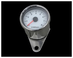 60mm アジャスタブルタコメーター ステンレス 白盤 橙光
