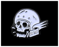 Biltwell エナメルピンバッジ SKULL ホワイト