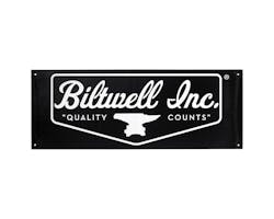 Biltwell シールドロゴ ショップバナー BLACK/WHITE