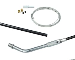 BYO スロットルケーブル 45° BK/CH -95y