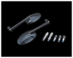 BikeMaster ラインドオーバル チューブミラーセット ブラック