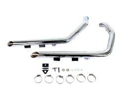 V-TWIN スラッシュカットドラッグパイプマフラー アウトレットB
